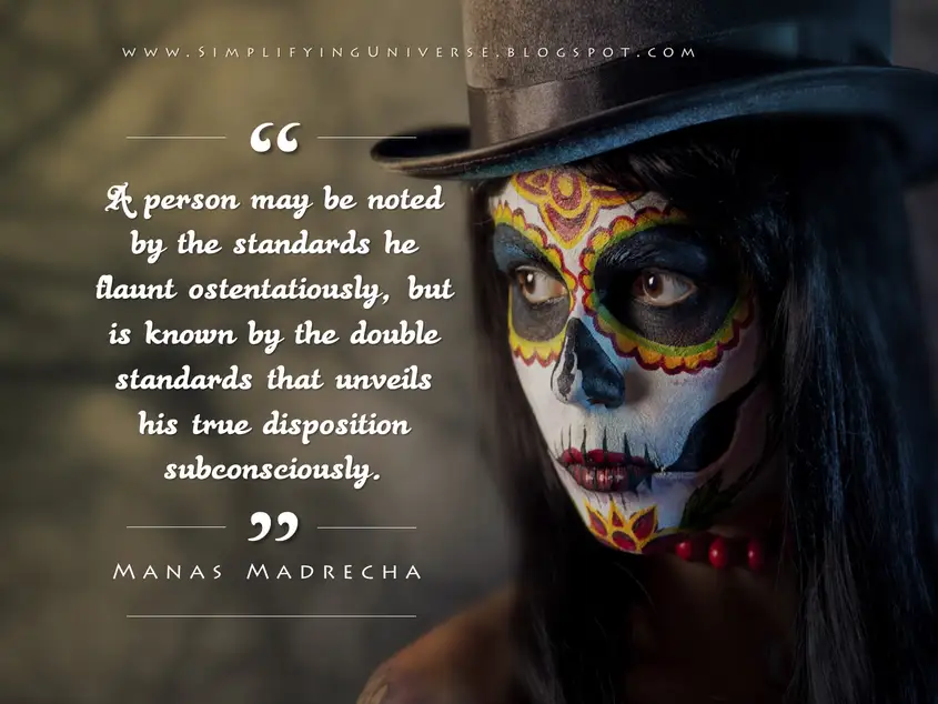 hypocrisy story, Manas Madrecha, quotes on hypocrisy, double standards quotes, red indian woman, mask girl, manas madrecha quotes, inspiration blog