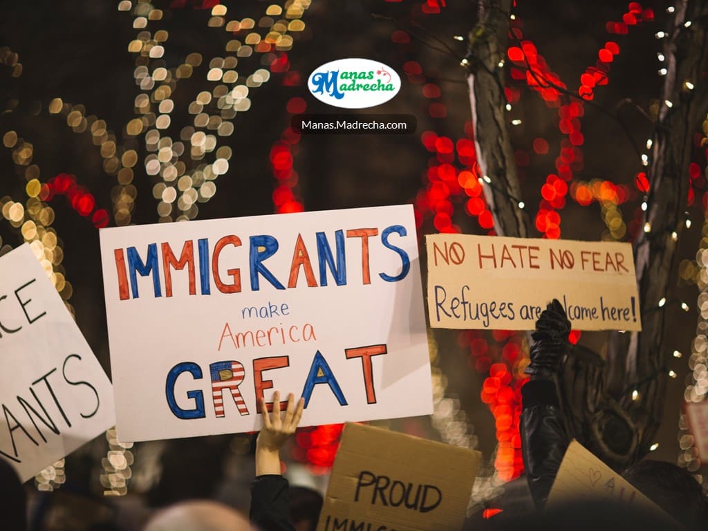 immigration banner, refugees banner, pro immigration protest, welcome refugees, support immigration quotes, support refugees, manas madrecha, self-help blog, inspirational blog